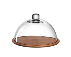 Holzkäseplatte/Glasglocke CUCINA 2-teilig mehrfarbig