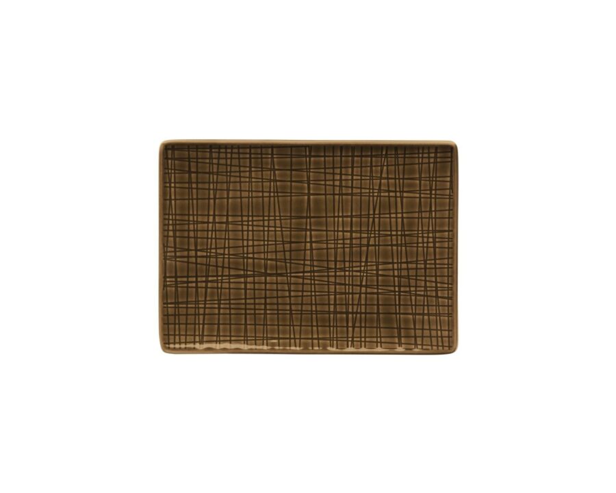 66 15 Rosenthal Hochzeitsgeschenke 2018 Mesh Walnut Platte 18x13cm flach